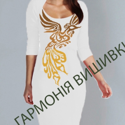 Платье жіночe "Жарптиця" (коричневое)
