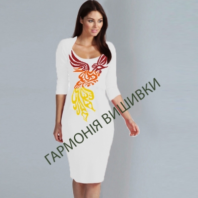 Платье жіночe "Жарптиця" (оранжевое)