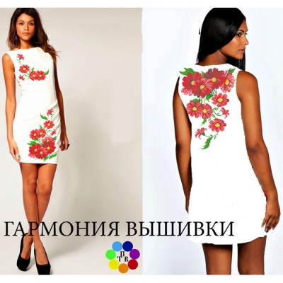 Платье жіночe "Квіти з клумби" (красные)