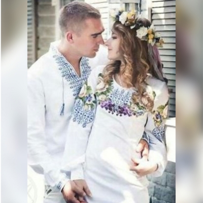 Платье жіночe "Рози і анютки 6" (синее)
