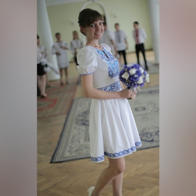 Платье жіночe "ПЖ 085 №3" (синее) (с поясом)