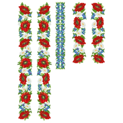 Сорочка чоловіча "Маки, ромашки, незабудки 3"