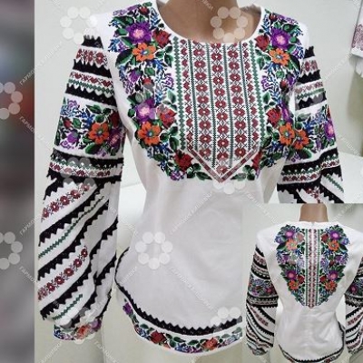 Сорочка жіноча "Борщівські мотиви 25,2" зі спинкою